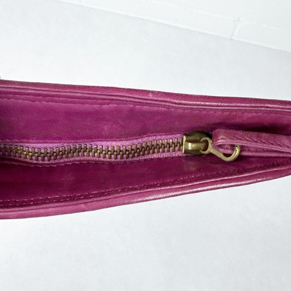 Bottega Veneta Intrecciato Weave 2009 Magenta Clutch Cosmetic Pouch Leather Zip - Picture 5 of 10